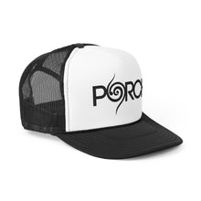 Load image into Gallery viewer, PORCH TRUCKER HAT BLACK LOGO
