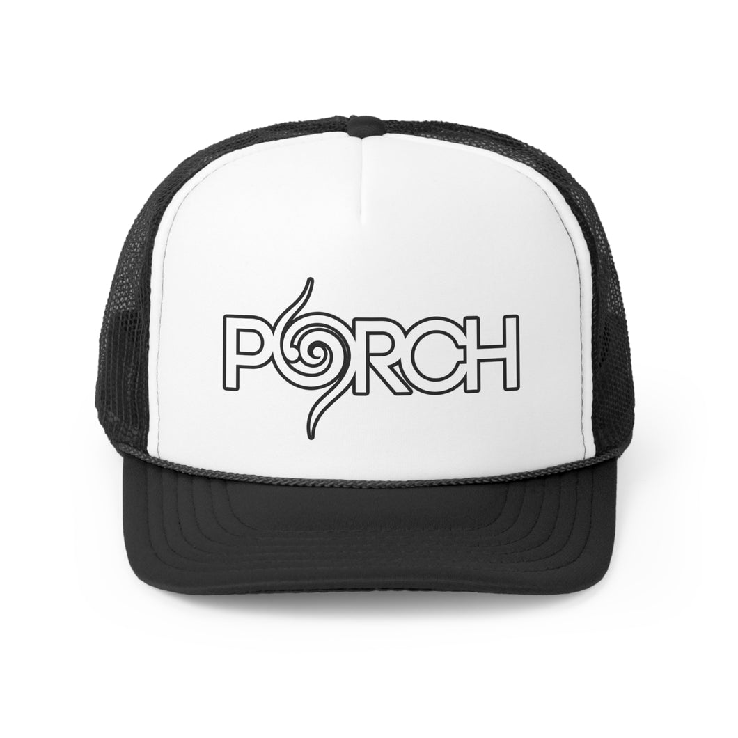 PORCH TRUCKER HAT WHITE LOGO